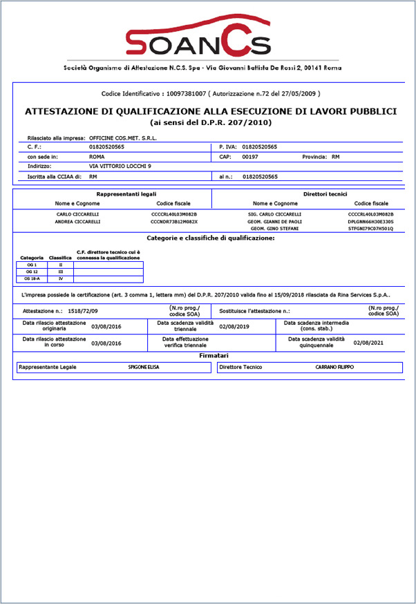 Certificazione